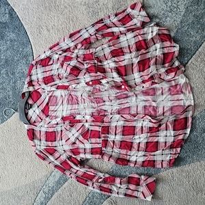 Torrid Plaid Cinch Waist Shirt